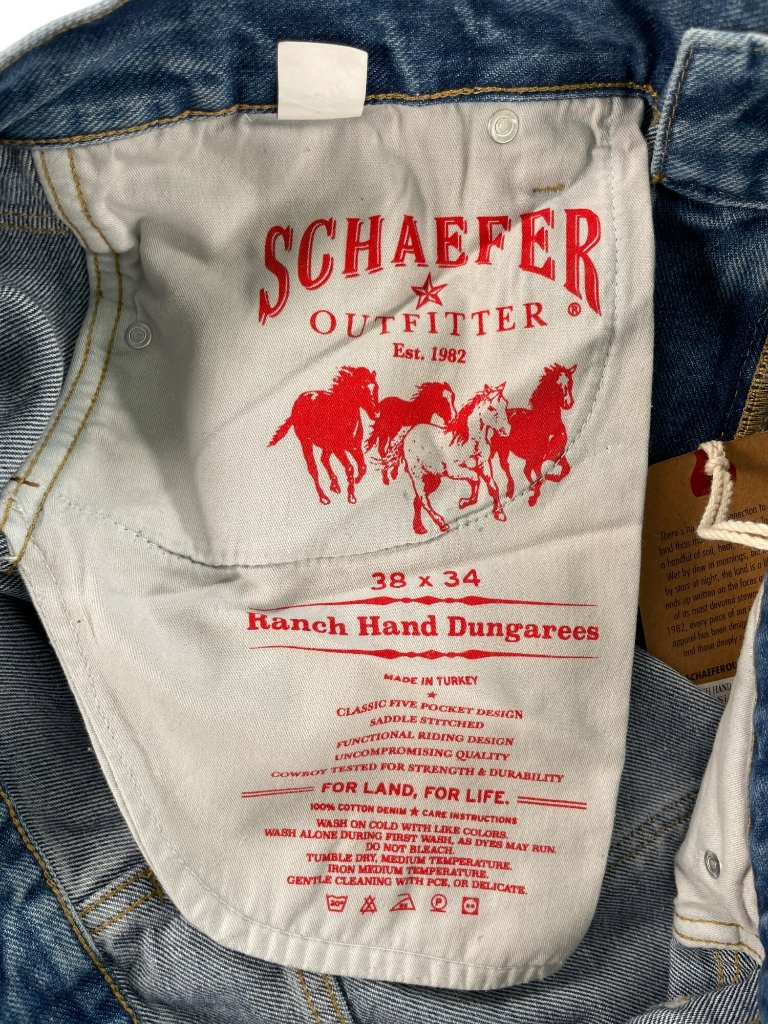 Schaefer Outfitter Jeans Ranch Hand Reserve Dungarees Denim Men's Size 38x34 New — image 6 of 6